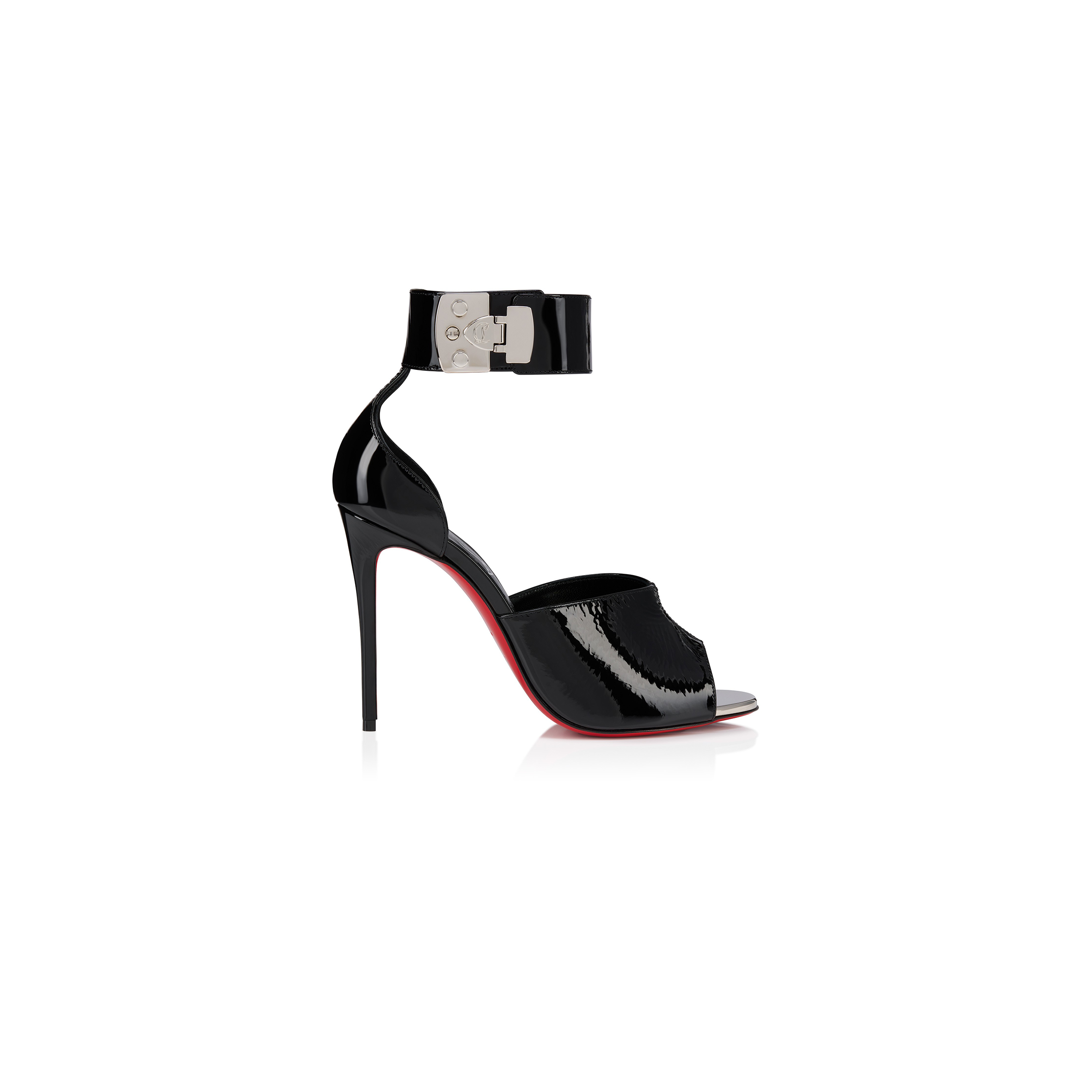 Ch**an louboutin lock me up sandal 100 mm strappy sandals-vog patent leather-black-women 1250105b439